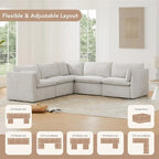 Divano Modulare Sezionale a L Cypress con Pouf