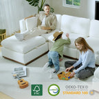 Canapé modulable surdimensionné en tissu en U Mia avec base en bois améliorée
