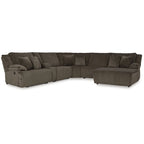 Signature Design by Ashley Top Tier Brown Divano sezionale reclinabile a 6 posti con chaise longue - 147W x 134D x 41H