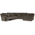 Signature Design by Ashley Top Tier Brown Divano sezionale reclinabile a 6 posti con chaise longue - 147W x 134D x 41H