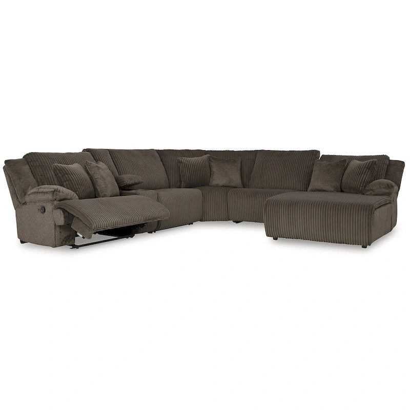 Signature Design by Ashley Top Tier Brown Divano sezionale reclinabile a 6 posti con chaise longue - 147W x 134D x 41H