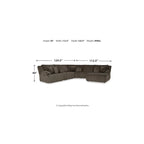 Signature Design by Ashley Top Tier Brown Divano sezionale reclinabile a 6 posti con chaise longue - 147W x 134D x 41H