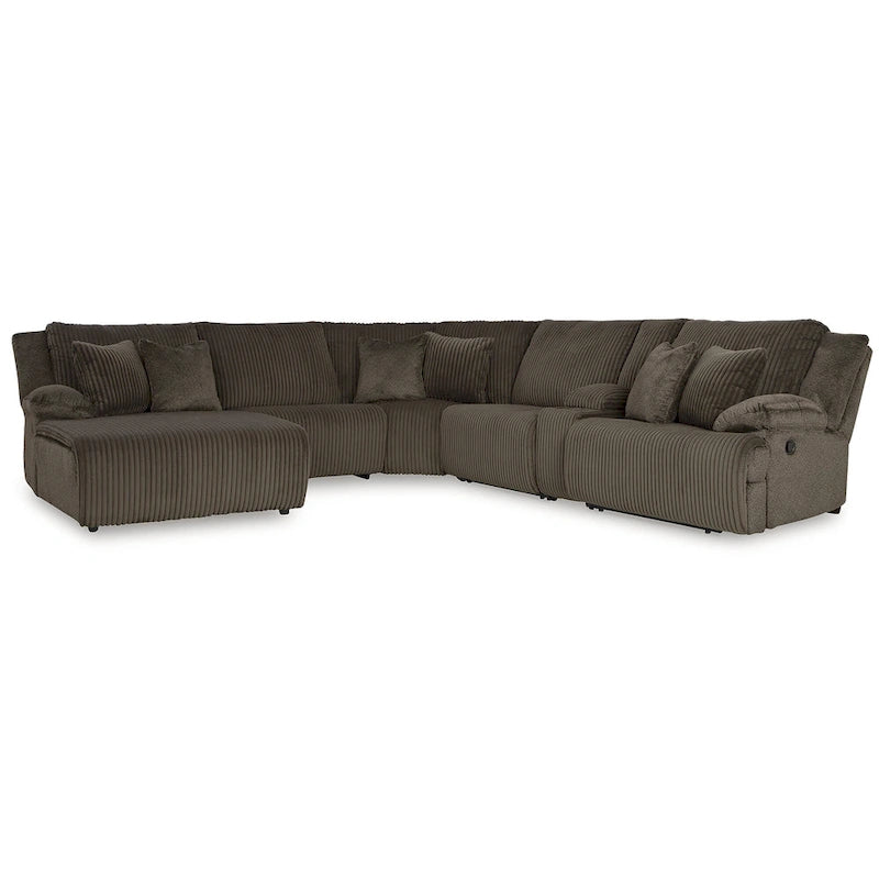 Signature Design by Ashley Top Tier Brown Divano sezionale reclinabile a 6 posti con chaise longue - 147W x 134D x 41H