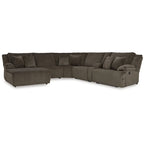 Signature Design by Ashley Top Tier Brown Divano sezionale reclinabile a 6 posti con chaise longue - 147W x 134D x 41H