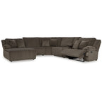 Signature Design by Ashley Top Tier Brown Divano sezionale reclinabile a 6 posti con chaise longue - 147W x 134D x 41H