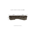 Signature Design by Ashley Top Tier Brown Divano sezionale reclinabile a 6 posti con chaise longue - 147W x 134D x 41H