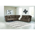 Signature Design by Ashley Top Tier Brown 5-Piece Reclining Sectional - 134W x 134D x 41H