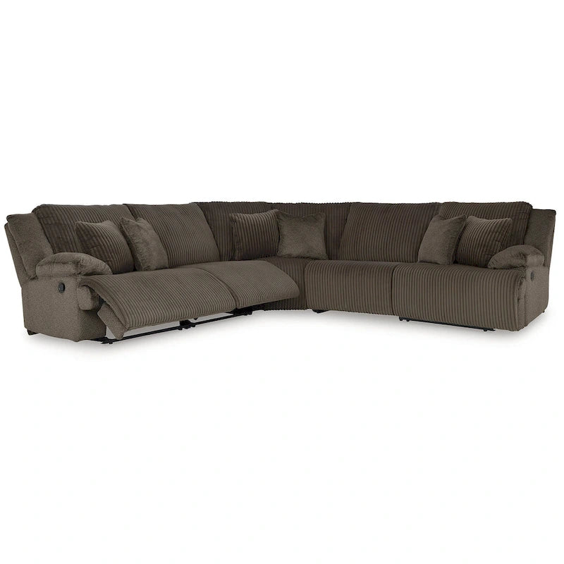Divano componibile reclinabile Signature Design by Ashley Top Tier marrone a 5 pezzi - 134 larghezza x 134 profondità x 41 altezza