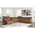 Signature Design by Ashley Temmpton Medium Brown 6-Piece Power Reclining Sectional - 124W x 110D x 34H
