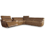 Signature Design by Ashley Temmpton Divano componibile reclinabile elettrico a 6 pezzi marrone medio - 124W x 110D x 34H