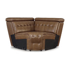 Signature Design by Ashley Temmpton Divano componibile reclinabile elettrico a 6 pezzi marrone medio - 124W x 110D x 34H