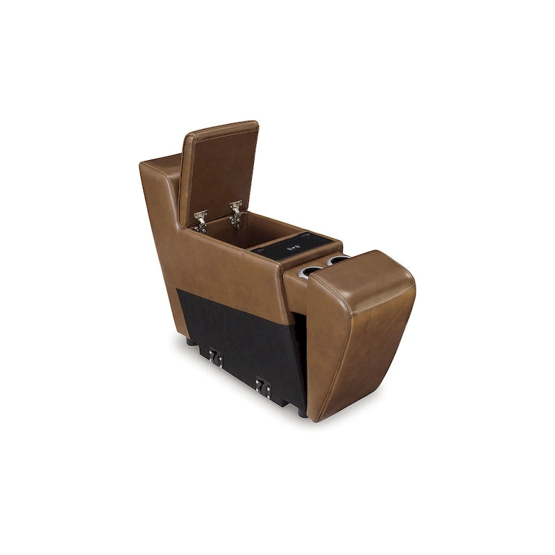 Signature Design by Ashley Temmpton Divano componibile reclinabile elettrico a 6 pezzi marrone medio - 124W x 110D x 34H