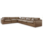Signature Design by Ashley Emilia Medium Brown 6-Piece Sectional - 170W x 130D x 36H