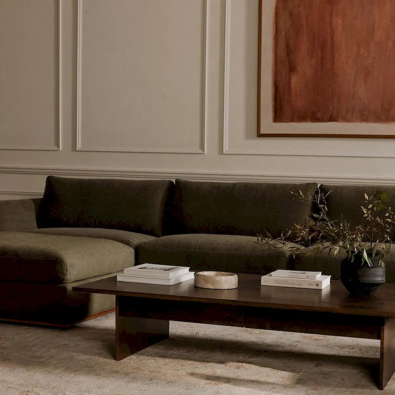 Divano modulare NADAAL STUDIOS Rio con base in legno di caucciù - 136,2L x 41P x 23,6A