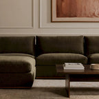 Divano modulare NADAAL STUDIOS Rio con base in legno di caucciù - 136,2L x 41P x 23,6A