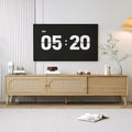 Mobile TV per TV fino a 80", Console multimediale stile moderno/rustico, Centro di intrattenimento con gambe in legno massello