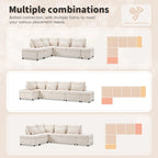 Divano componibile in ciniglia oversize 107 con estraibile e pouf contenitore mobile