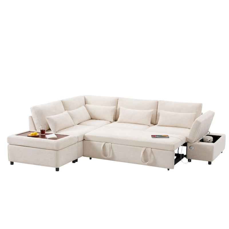 Divano componibile in ciniglia oversize 107 con estraibile e pouf contenitore mobile