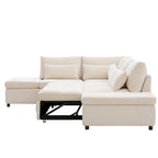 Divano componibile in ciniglia oversize 107 con estraibile e pouf contenitore mobile