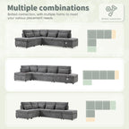 Divano componibile in ciniglia oversize 107 con estraibile e pouf contenitore mobile
