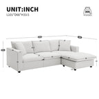 Canapé d'angle en L 101 avec pouf et ressorts ensachés