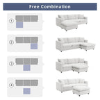 Canapé d'angle en L 101 avec pouf et ressorts ensachés
