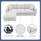 Canapé d'angle en L 101 avec pouf et ressorts ensachés
