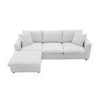 Canapé d'angle en L 101 avec pouf et ressorts ensachés
