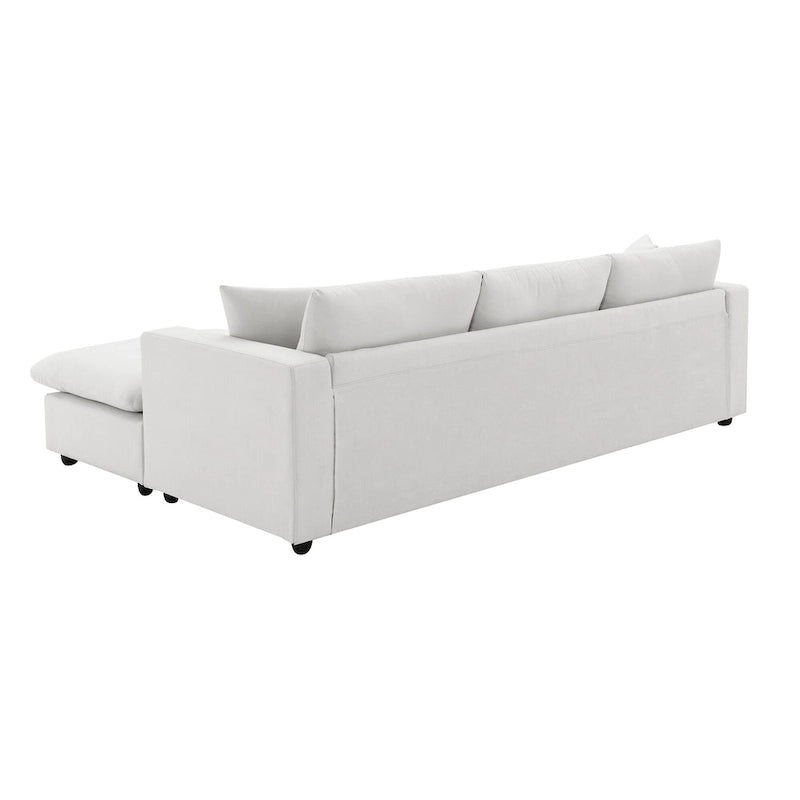 Canapé d'angle en L 101 avec pouf et ressorts ensachés
