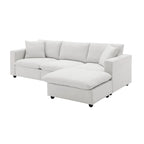 Canapé d'angle en L 101 avec pouf et ressorts ensachés