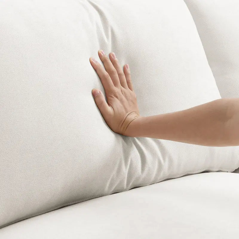 Canapé d'angle en L 101 avec pouf et ressorts ensachés