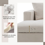 Canapé d'angle en L 101 avec pouf et ressorts ensachés