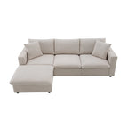 Canapé d'angle en L 101 avec pouf et ressorts ensachés