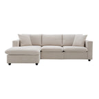 Canapé d'angle en L 101 avec pouf et ressorts ensachés