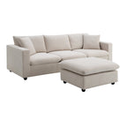 Canapé d'angle en L 101 avec pouf et ressorts ensachés