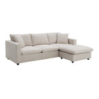 Canapé d'angle en L 101 avec pouf et ressorts ensachés