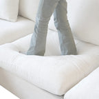Divano componibile in lino oversize imbottito in piuma a forma di U per soggiorno