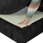 Divano componibile in lino oversize imbottito in piuma a forma di U per soggiorno