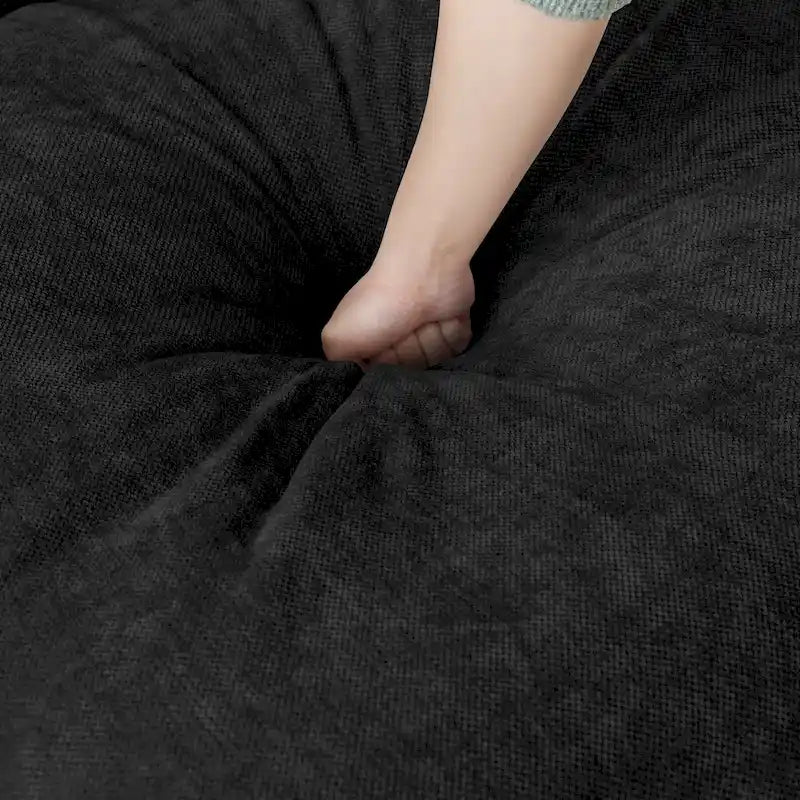 Divano componibile in lino oversize imbottito in piuma a forma di U per soggiorno
