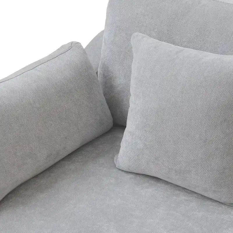 Divano componibile in lino oversize imbottito in piuma a forma di U per soggiorno