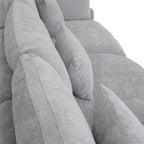 Divano componibile in lino oversize imbottito in piuma a forma di U per soggiorno