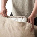 Divano componibile in lino oversize imbottito in piuma a forma di U per soggiorno