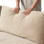 Divano componibile in lino oversize imbottito in piuma a forma di U per soggiorno