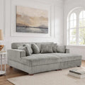 Divano componibile Sophia 84 W in velluto a coste di ciniglia con chaise longue