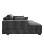 Divano componibile Sophia 84 W in velluto a coste di ciniglia con chaise longue