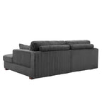 Divano componibile Sophia 84 W in velluto a coste di ciniglia con chaise longue