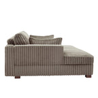 Divano componibile Sophia 84 W in velluto a coste di ciniglia con chaise longue