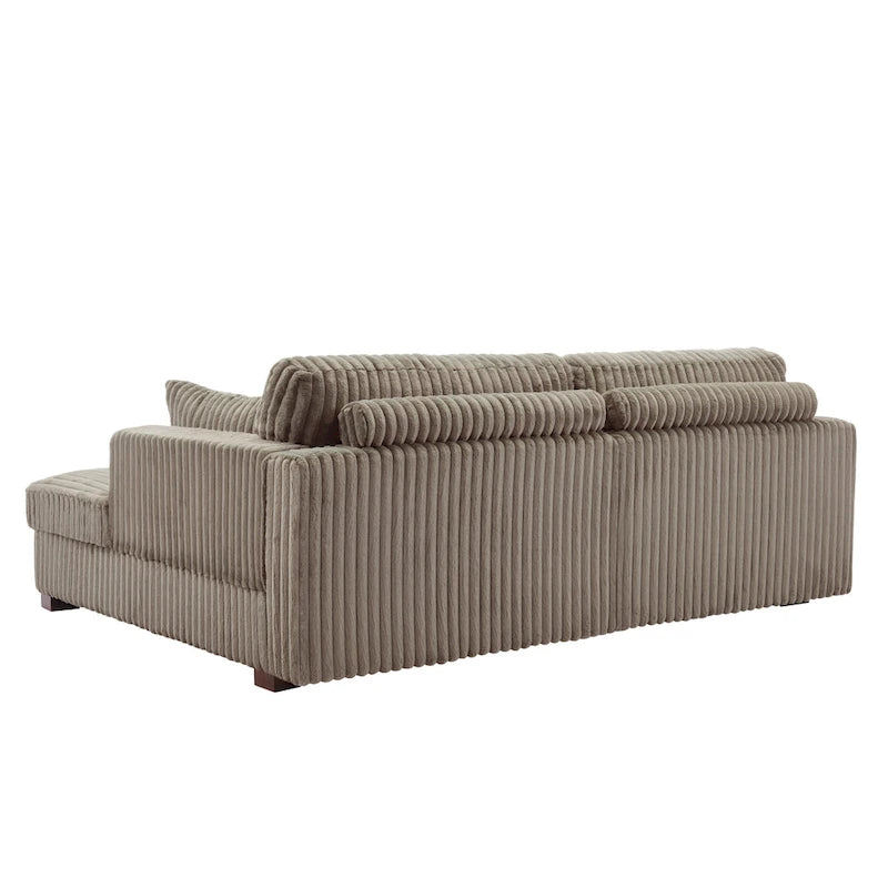 Divano componibile Sophia 84 W in velluto a coste di ciniglia con chaise longue