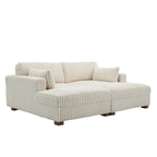 Divano componibile Sophia 84 W in velluto a coste di ciniglia con chaise longue