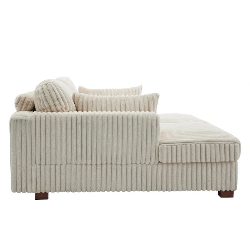 Divano componibile Sophia 84 W in velluto a coste di ciniglia con chaise longue